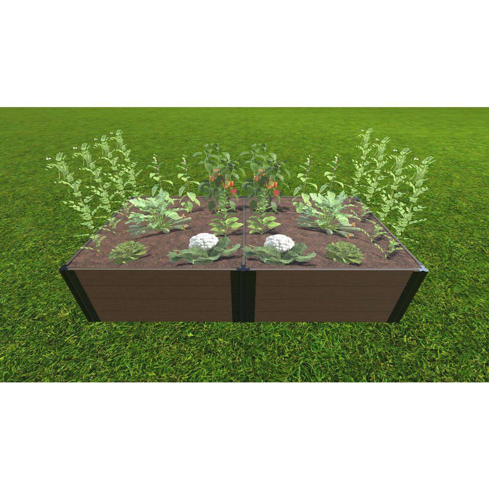 Frame It All 4 ft. x 8 ft. x 22 in. Uptown Brown Composite Raised Garden Bed - 1 in. Profile 300001441