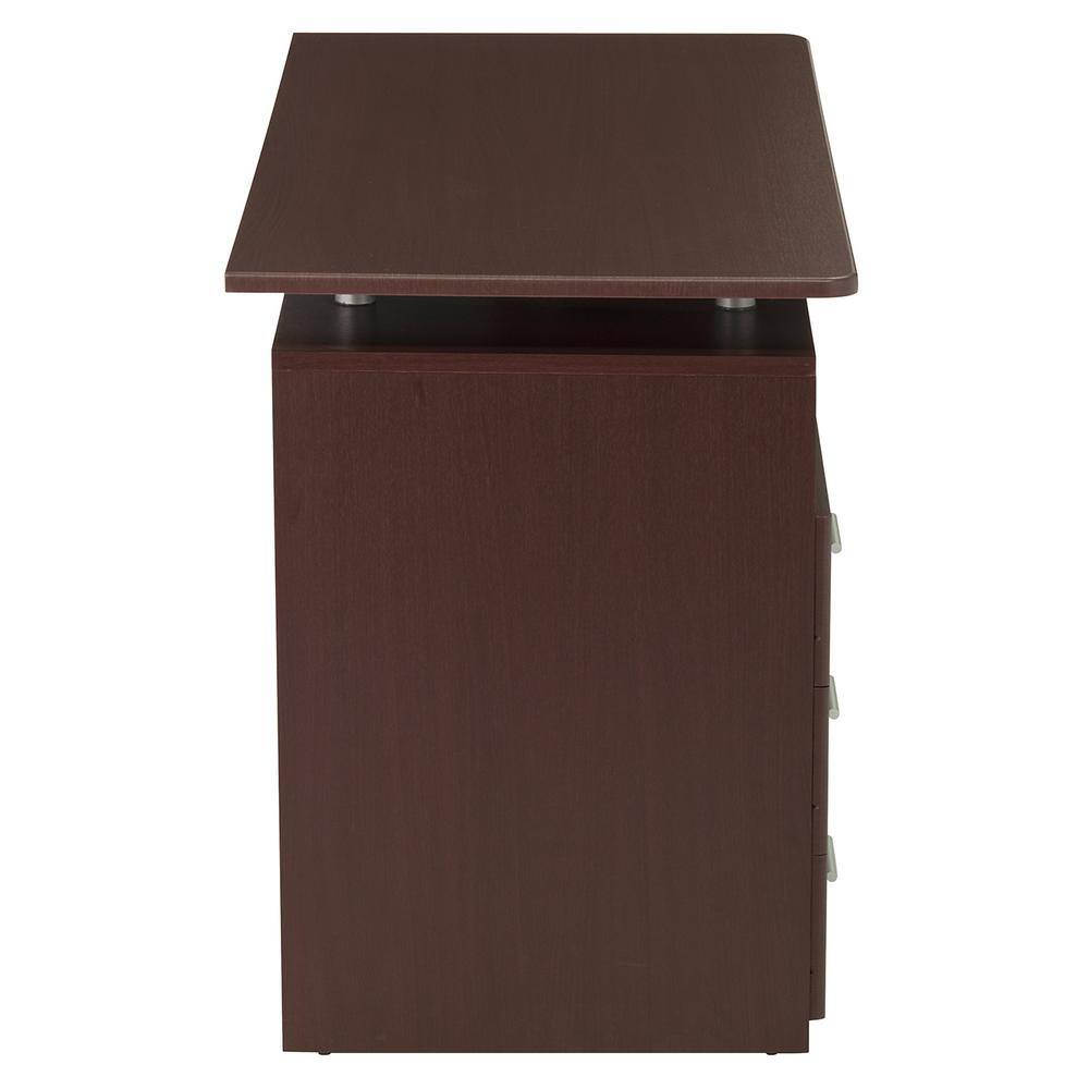 TECHNI MOBILI 48 in. Rectangular Chocolate 3 Drawer Computer Desk with Keyboard Tray RTA-3520-CH36