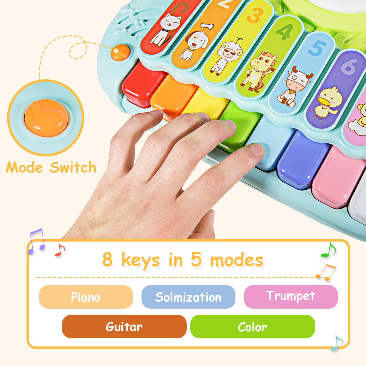 Costzon 3 in 1 Musical Toy, Electronic Xylophone with Game Drum, Kids' Drum & Percussion Instruments