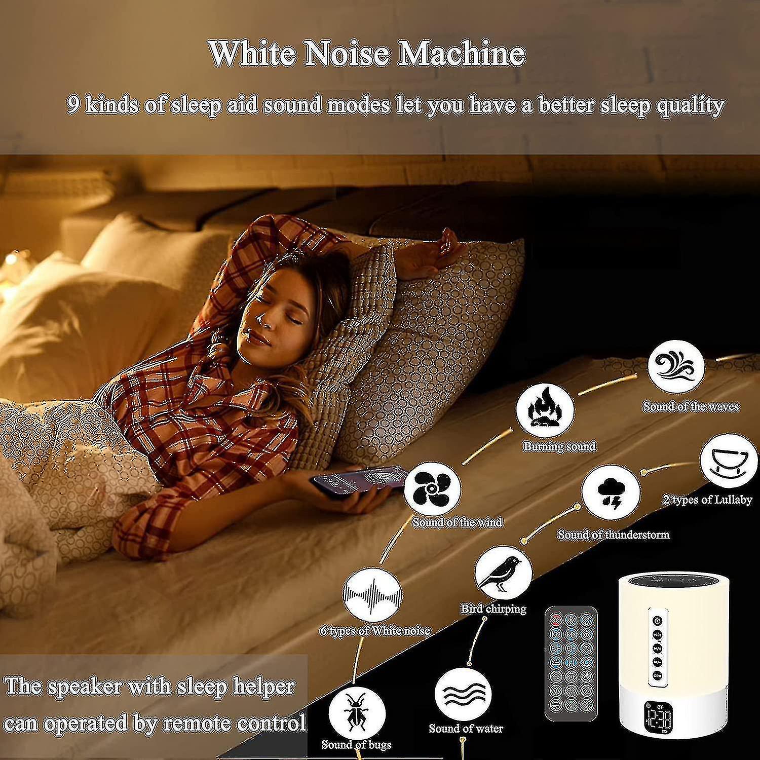 Alarm Clock Bluetooth Speaker Night Light Bluetooth Speaker，touch Sensor Bedside Lamp，dimmable Warm  Changing  Music Player For Kids，bedroom，camping