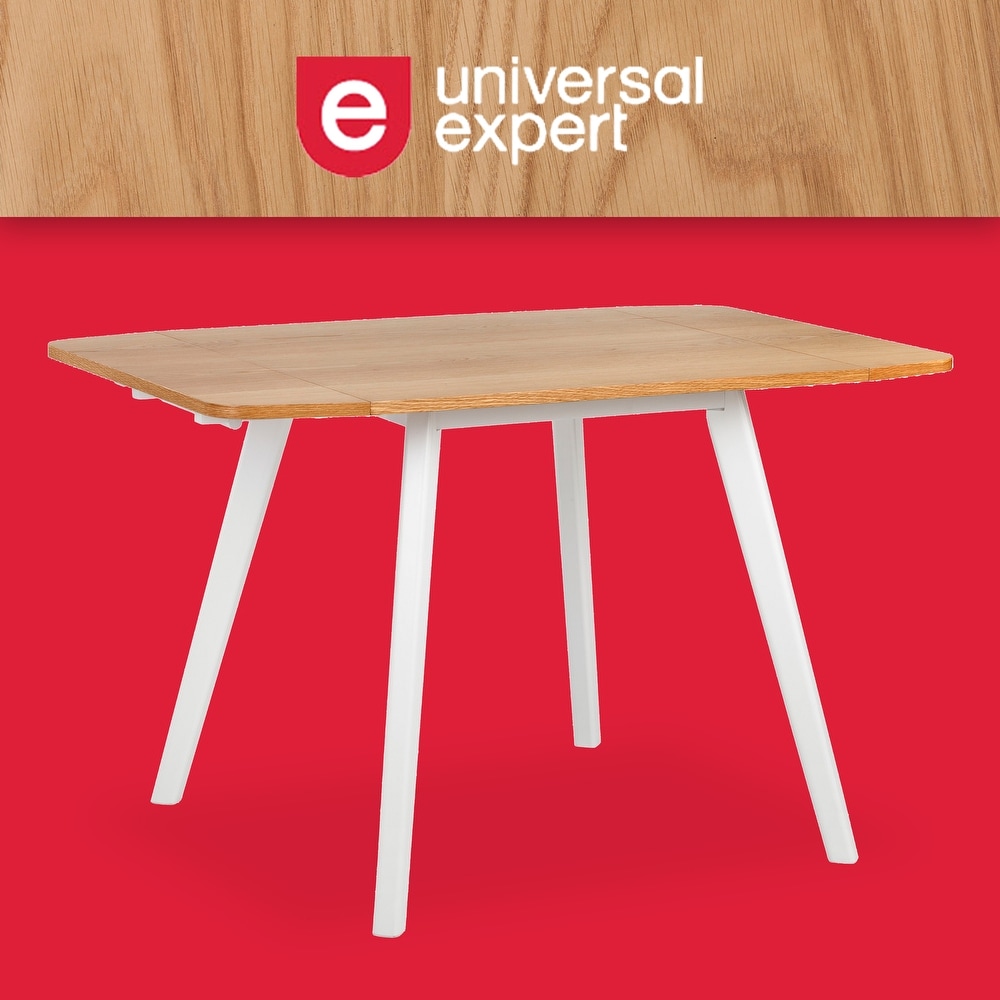 Universal Expert Abacus Extendable Dining Table  Modern Oak and White   Brown