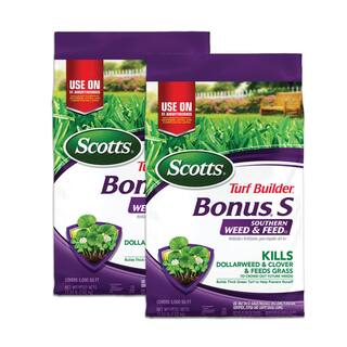 Scotts Turf Builder Bonus S 17.24 lbs. 5000 sq. ft. Southern Weed and Feed Weed Killer Plus Lawn Fertilizer (2-Pack) VB02158