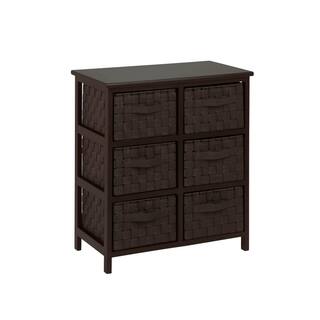 Honey-Can-Do 24.2 in. H x 11.93 in. W x 21.54 in. D Brown Wood 6-Cube Organizer TBL-03759