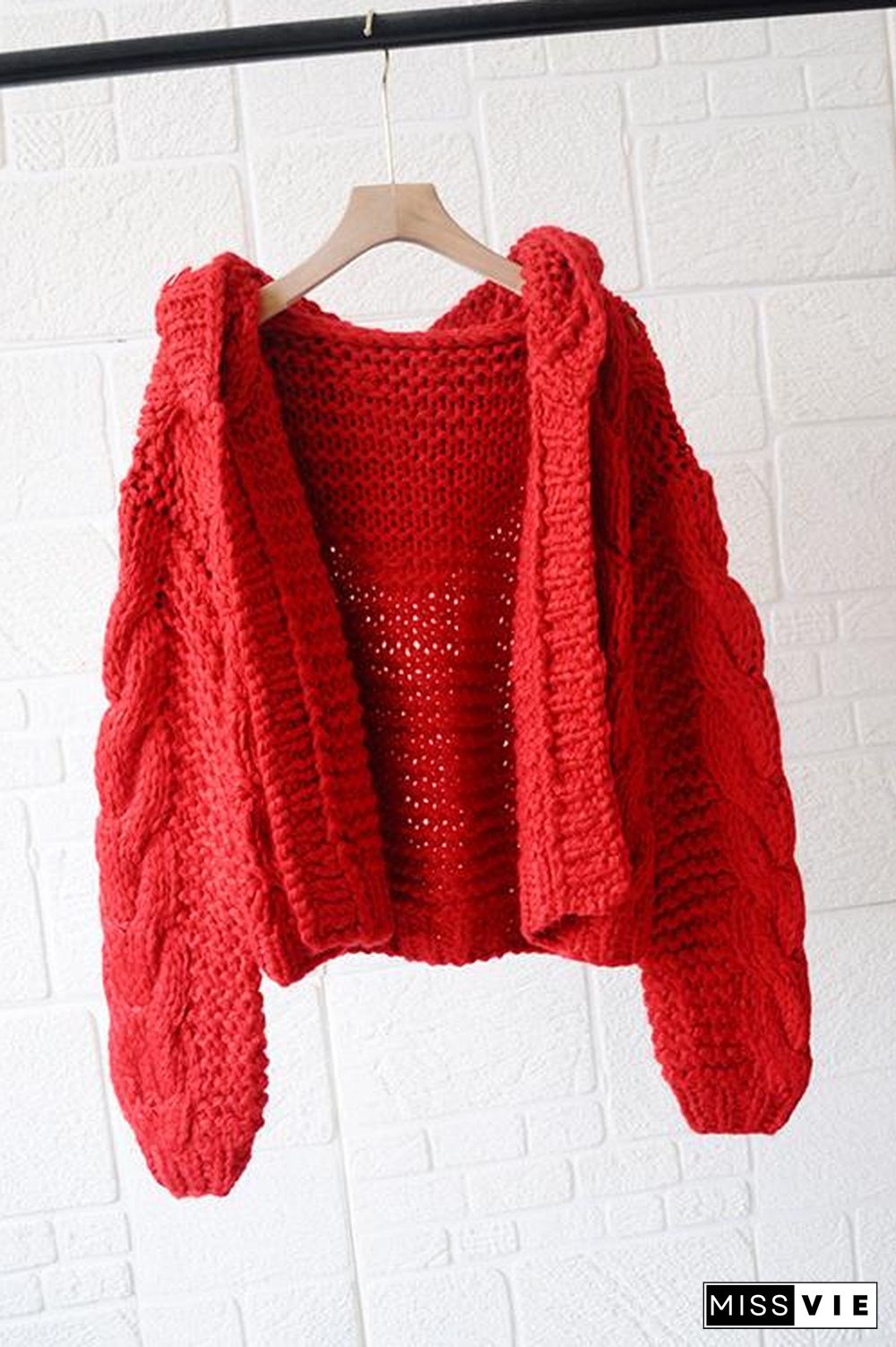 Knit Loose Hoodie Cardigan