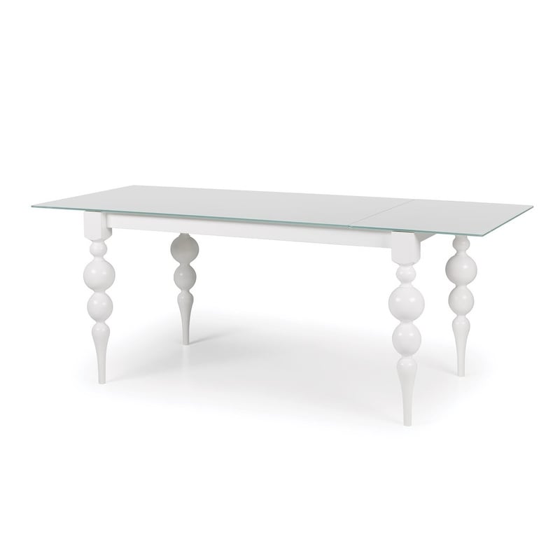 LARA Glass Top Extendable Dining table