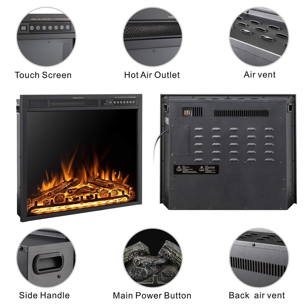 Electric 750W/1500W Infrared Fireplace with Timer and Remote Control