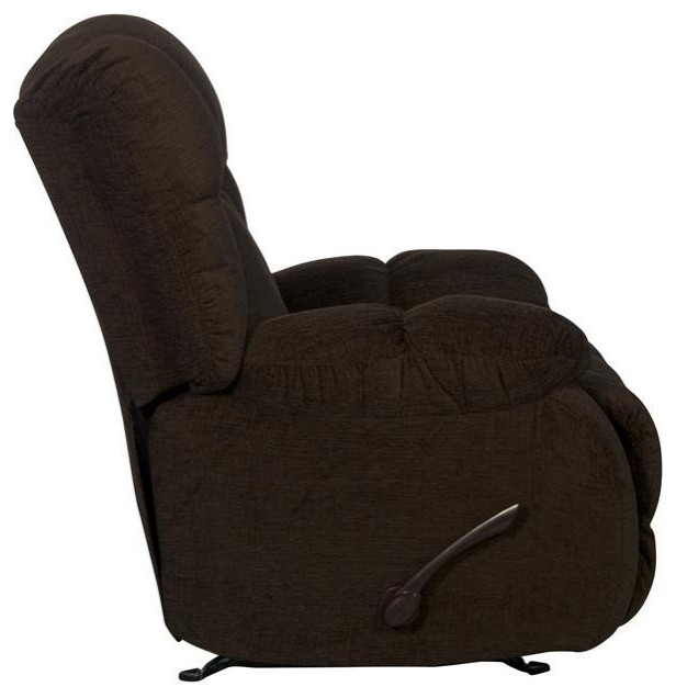 Brock Rocker Recliner in Chocolate Brown Polyester Chenile Fabric   Transitional   Recliner Chairs   by Homesquare  Houzz