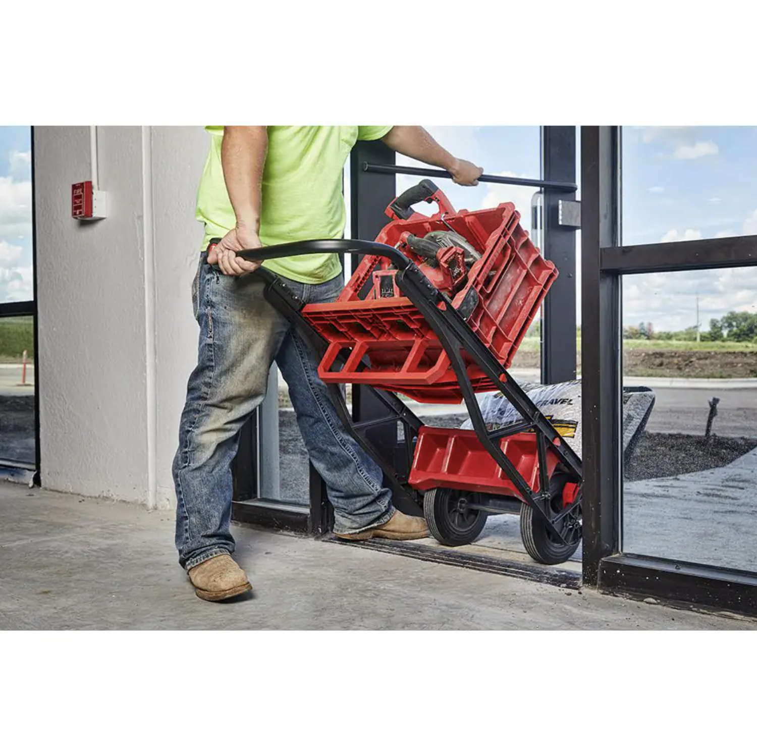 Milwaukee PACKOUT 20 in. 2-Wheel Utility Cart with (1) PACKOUT Tool Storage Crate (48-22-8415-48-22-8440x1)