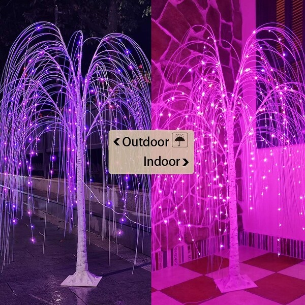 5FT Lighted Willow Tree，RGB LED Tree with Remote，Willow Tree with String Lights for Party Home Wedding Decor