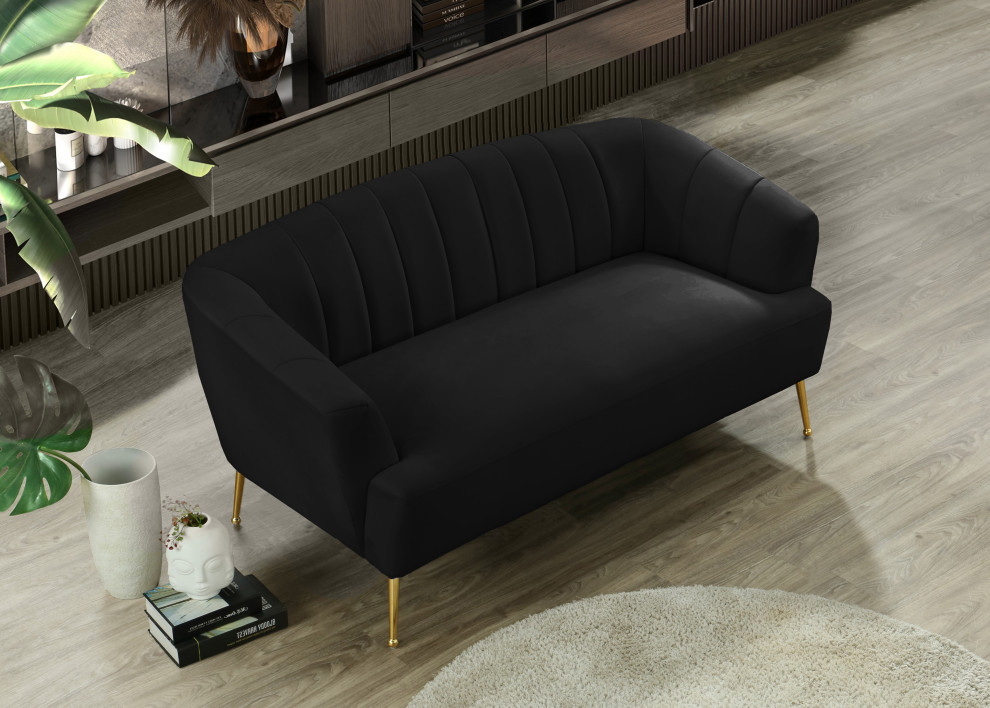 Tori Velvet Chair   Midcentury   Loveseats   by Meridian Furniture  Houzz