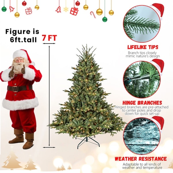 7/7.5/8 FT PE and PVC Christmas Tree Simulate Nature Advanced Materials Premium Hinged Spruce Artificial Douglas Firs Tree