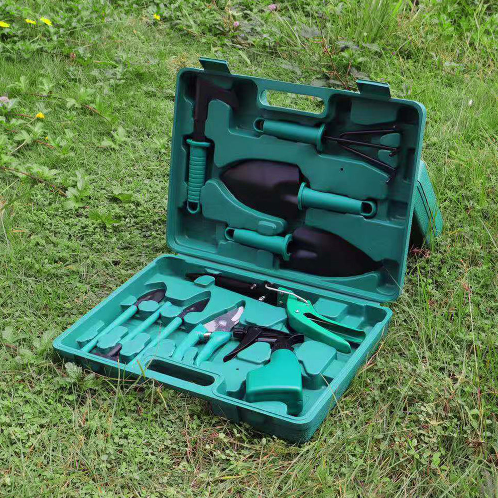 Aoresac 10 Pieces Garden Tools Kit, Including Digging Weeder, Rake, Shovel, Sprayer, for Outdoor