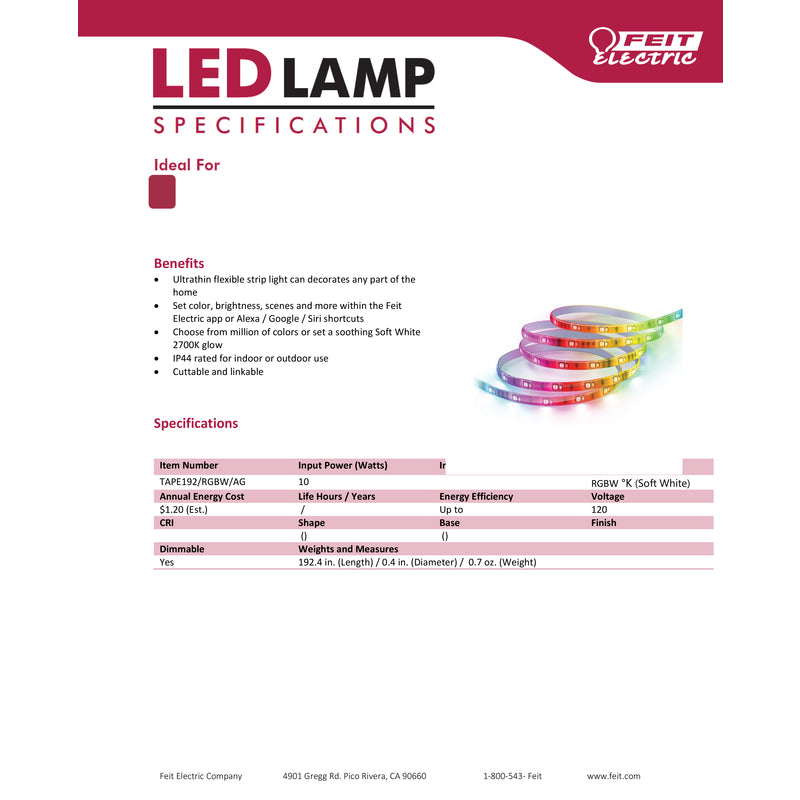 SMRT LED STRP 16'L 10W