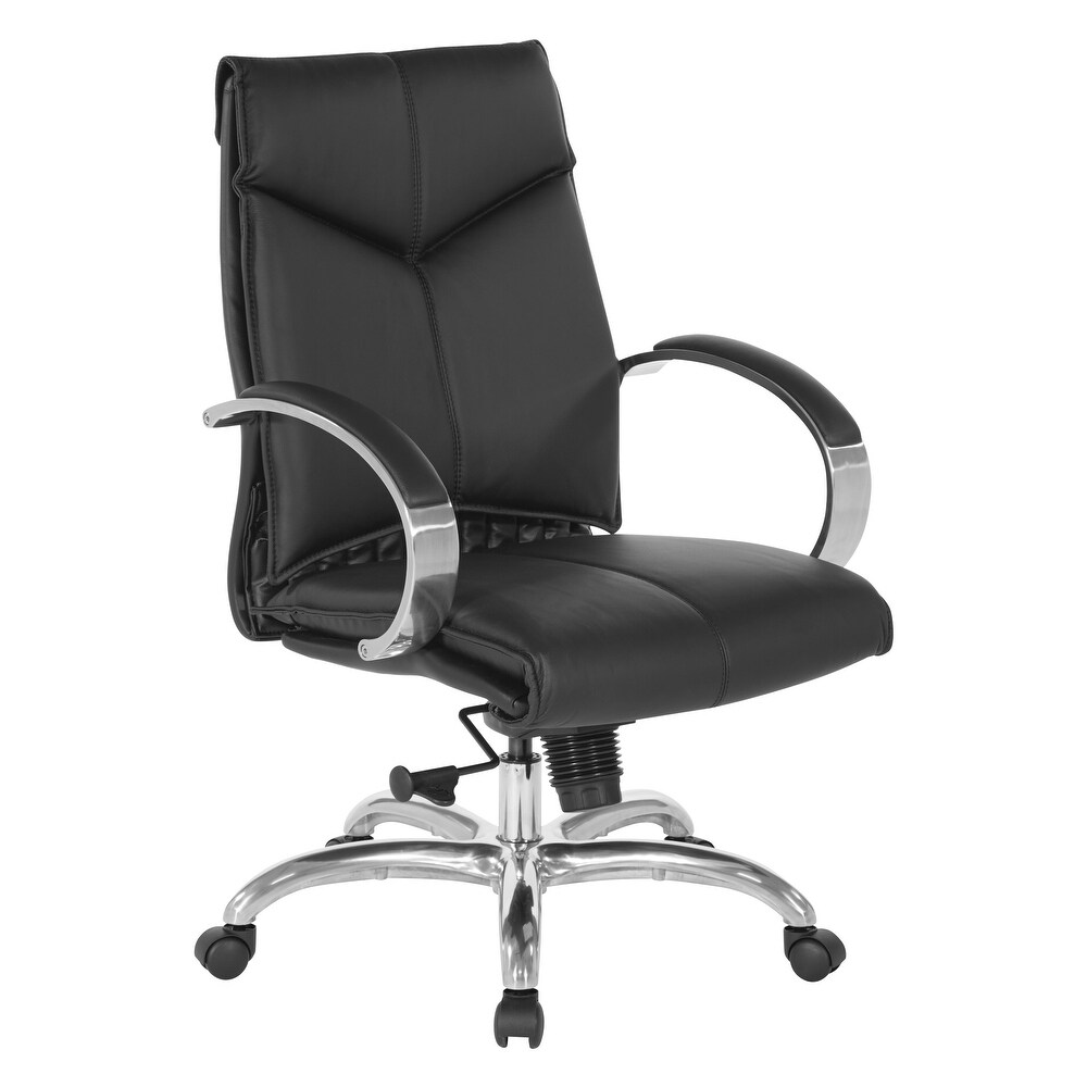 Deluxe Mid Back Executive Black Leather Chair