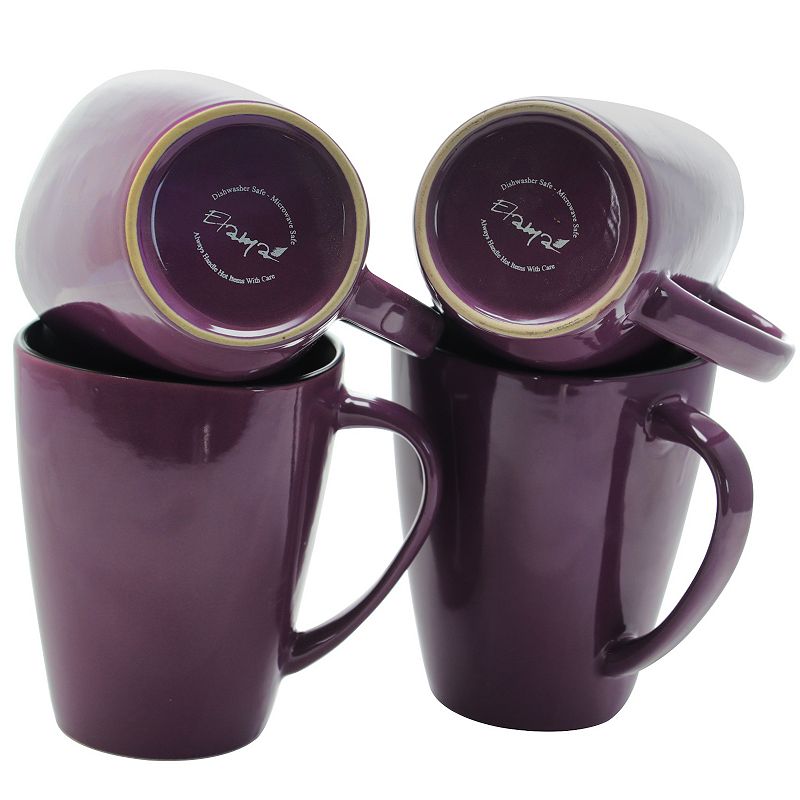 Elama Mulberry 6 Piece 14 Oz Stoneware Mugs