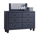 Acme Furniture Saveria 2-Tone Gray PU Dresser with Six Drawers