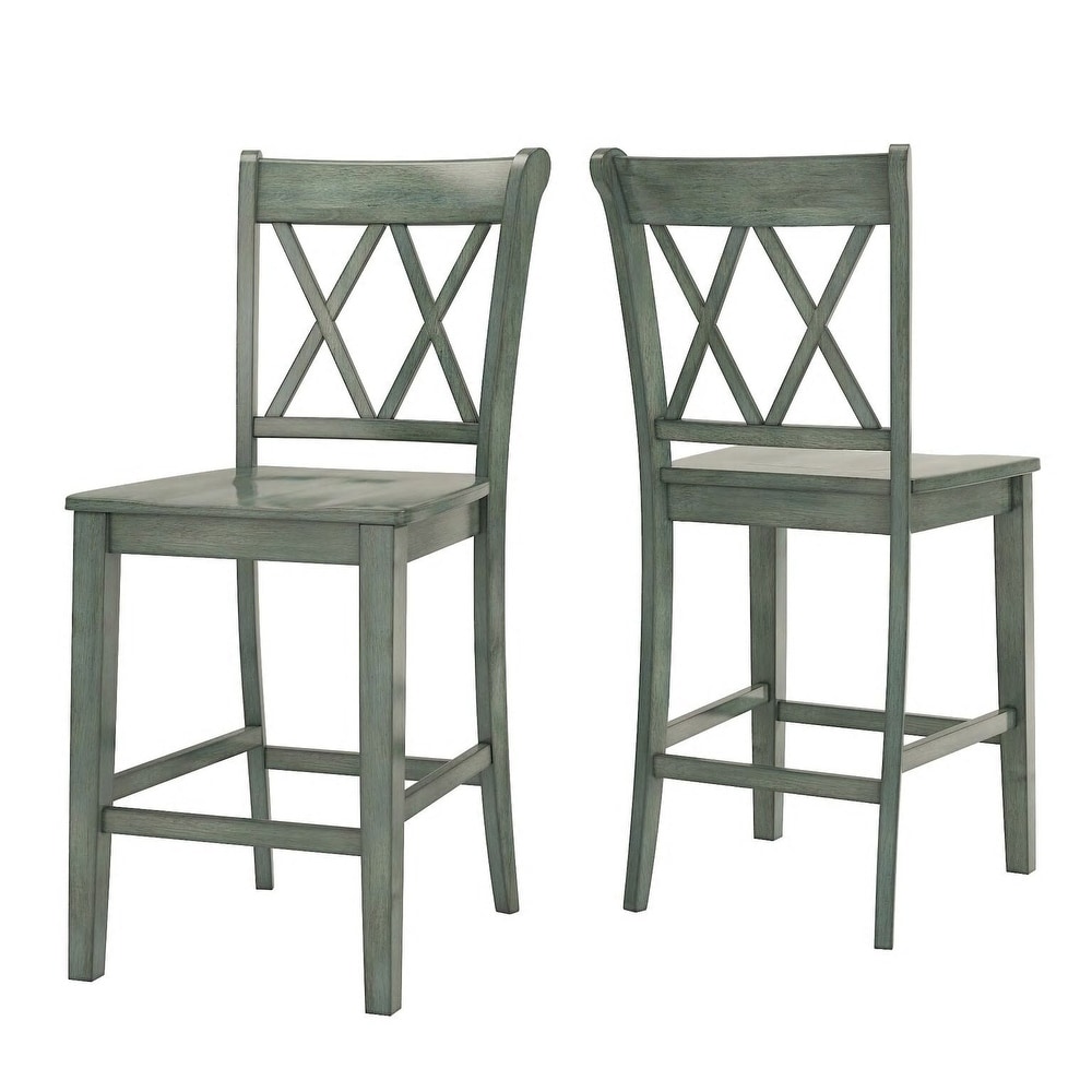 Elena Antique Grey Extendable Counter Height Dining Set   Double X Back by iNSPIRE Q Classic