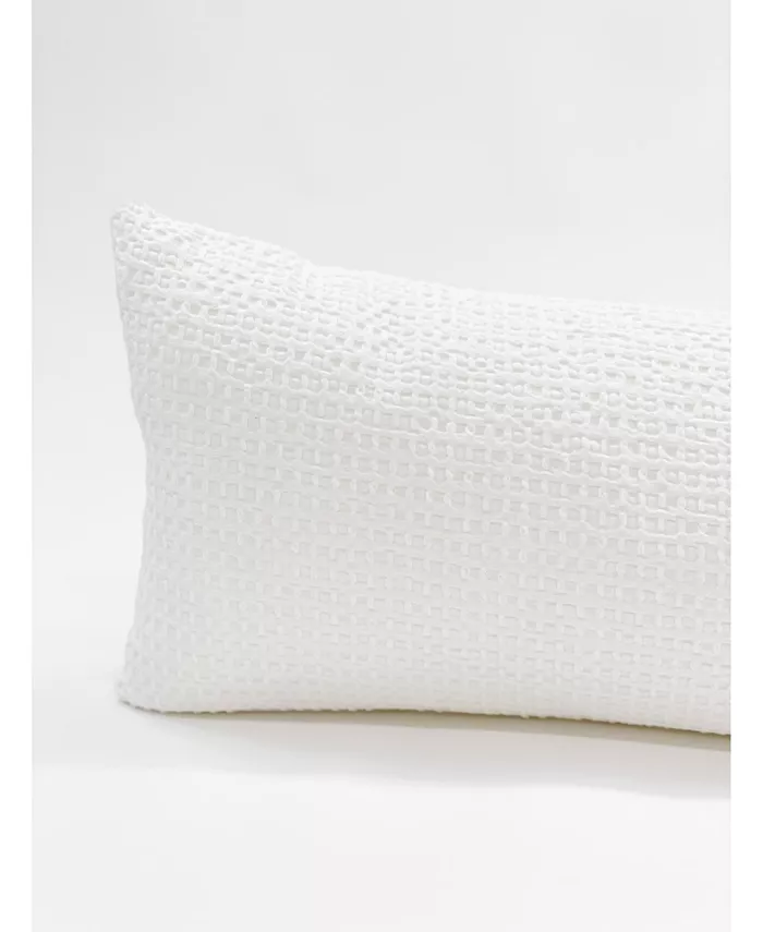 Anaya Home White Down Alternative Cotton Waffle Weave Pillow