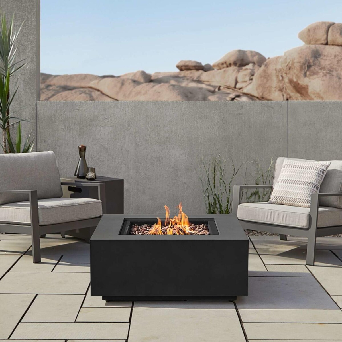 Lakeview Elysian 36-Inch Square Propane Fire Table w/ NG Conversion Kit