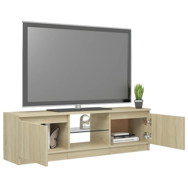 TV Cabinet with LED Lights Sonoma Oak 47.2