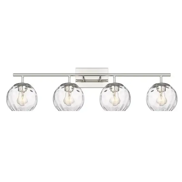 Mackenzie 4-light Polished Nickel Bath/ Vanity Fixture w/ Water Glass