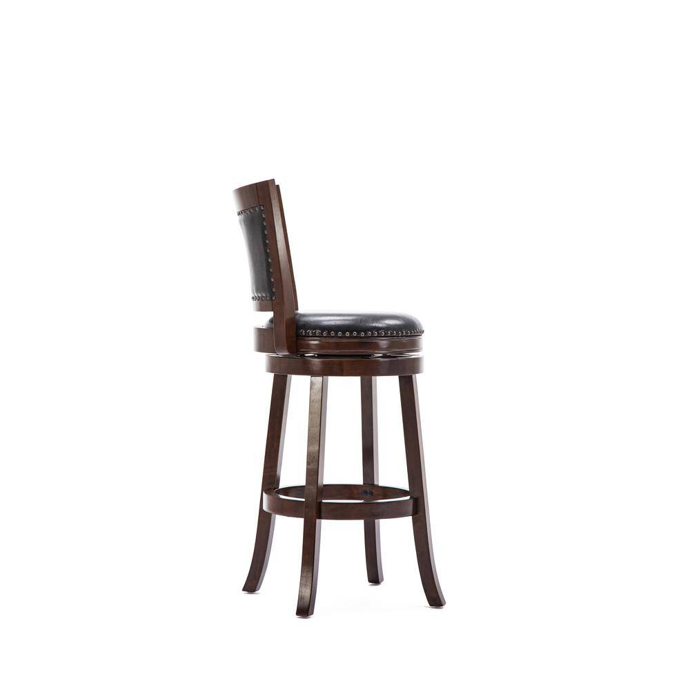 Boraam Bristol 29 in. Cappuccino Swivel Cushioned Bar Stool 42829