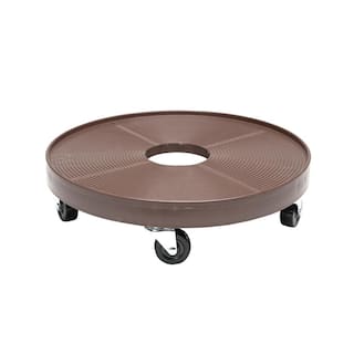 Devault Enterprises 16 in. Espresso Round HDPE Plant DollyCaddy DEV3000E