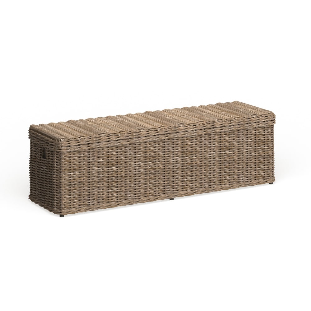 SAFAVIEH Caius Grey Natural Rattan Storage Trunk   63\