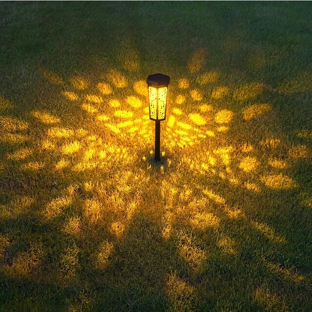 Solar Light Hollow Lawn Retro Garden Light RGB Warm White 2 Modes Lighting Outdoor Garden Courtyard Waterproof Solar Lawn Light Park Walkway Decor Lights