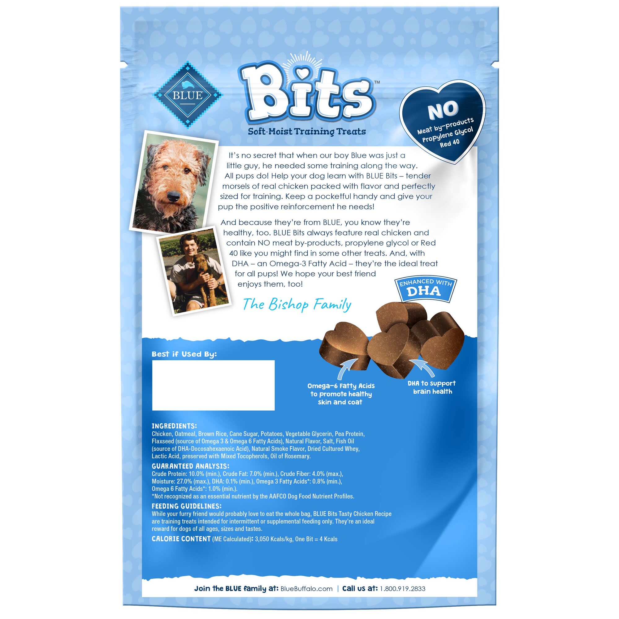 BLUE BUFFALO Blue Bits Chicken Recipe Natural Soft-Moist Training Dog Treats， 19 oz.