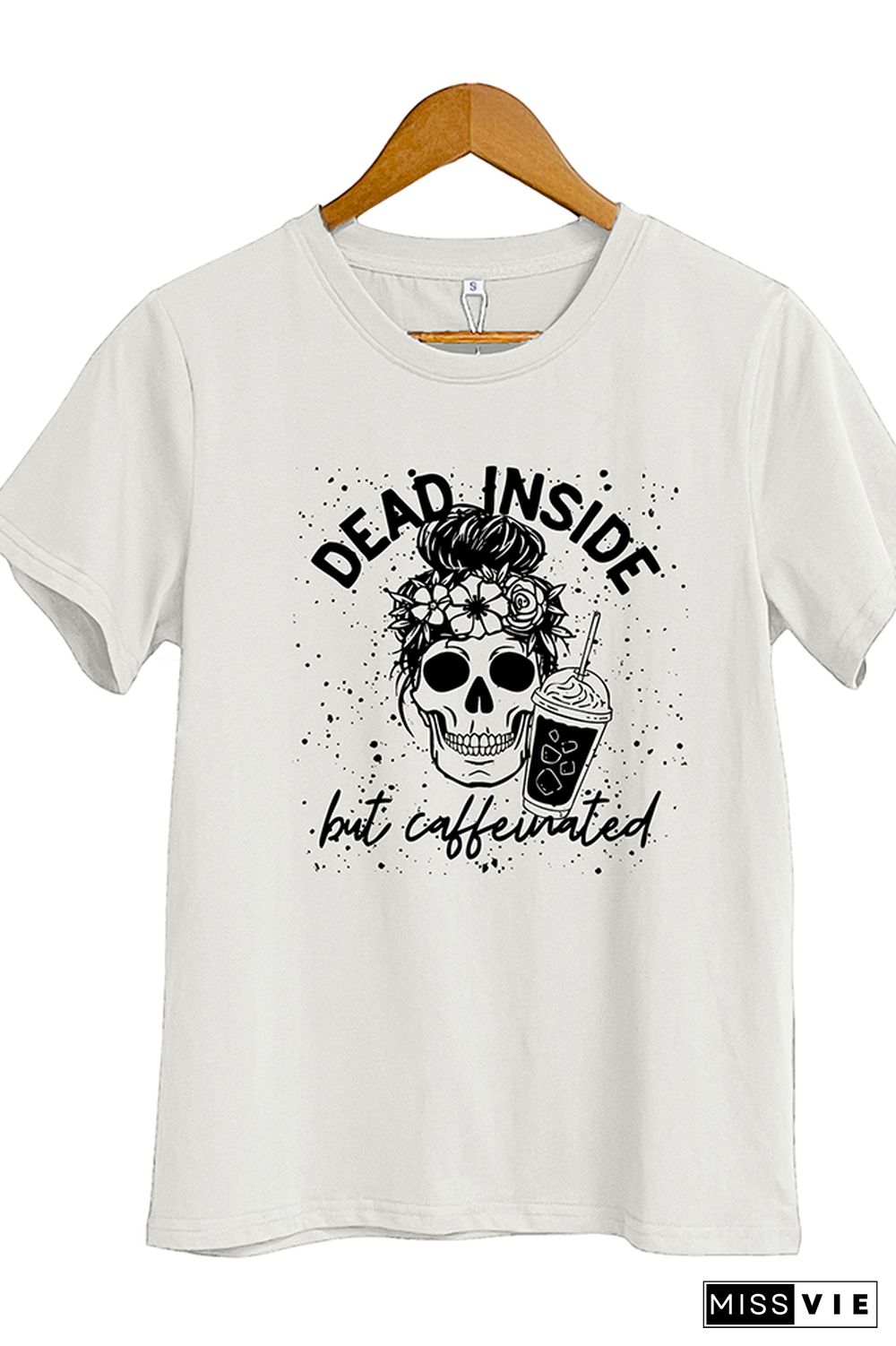 Dead Inside But Caffeinated Short Sleeve Graphic Tee Wholesale