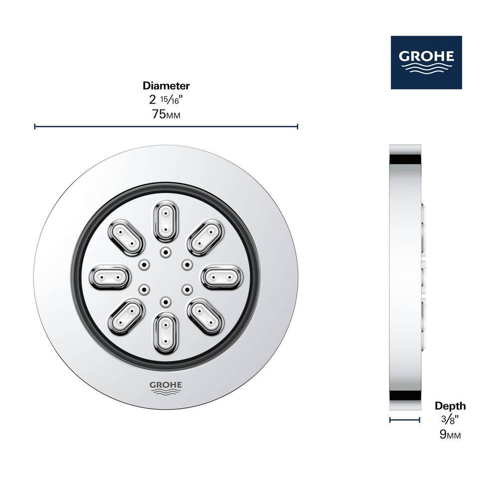 GROHE Rain Shower 2-Spray Round Body Spray in Chrome 26744000