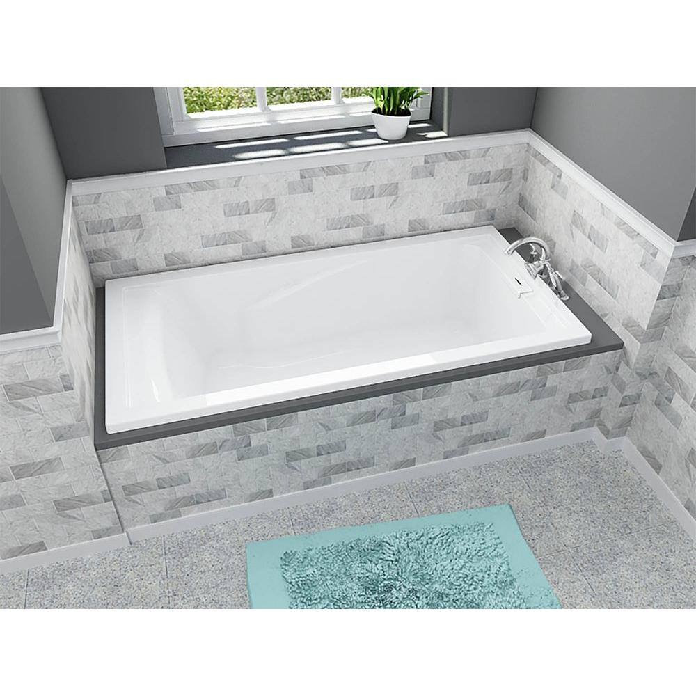 American Standard EverClean 72 in. x 100 in. Rectangular Soaking Bathtub with Reversible Hand Drain in White 7236L.002.020