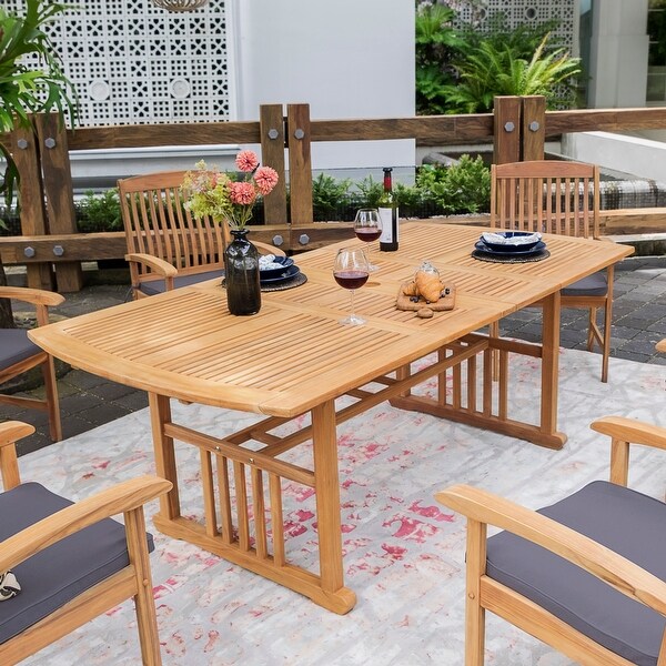 Cambridge Casual Chignik 7piece Teak Patio Extendable Dining Set