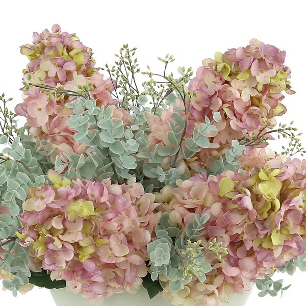 Cone Hydrangea and Eucalyptus Floral Arrangement