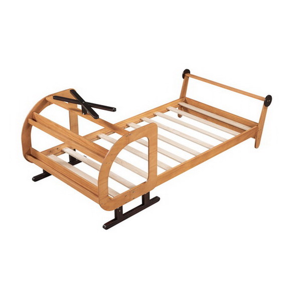 Twin Size Plane Shaped Platform Bed with Rotatable...