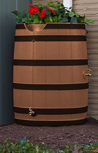 Good Ideas Rain Wizard 65 Gallon Rain Barrel with Darkened Ribs - Terra Cotta