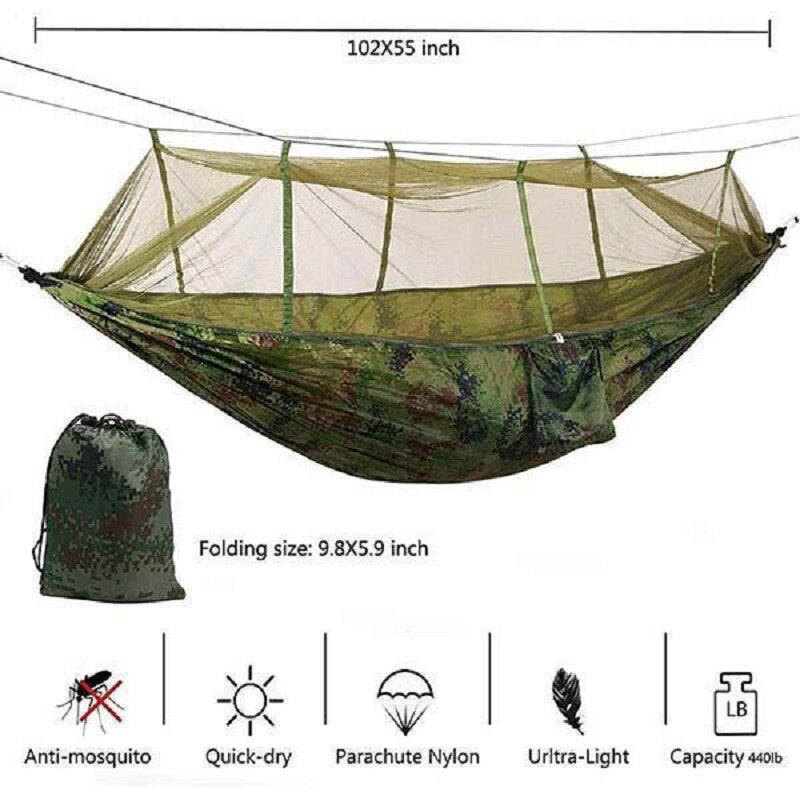 Set of Ultralight Camping Mosquito Net Hammock, Mosquito Net Hammock for Sunshade Automatic Quick Open Outdoor Camping Tools