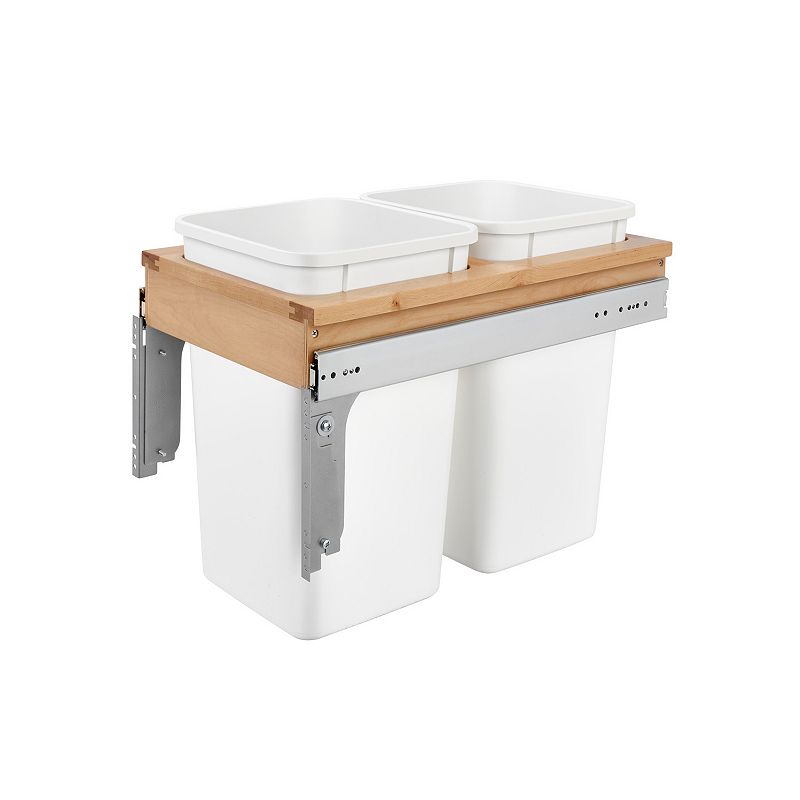 Rev-A-Shelf 4WCTM-15DM2-343-FL Double 27-Quart Top Mount Pullout Wastebasket