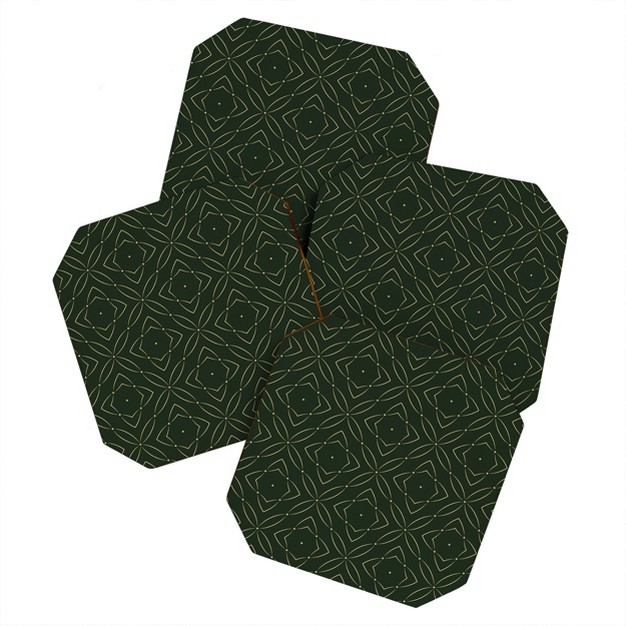 Marta Barragan Camarasa Vintage Emerald Pattern Set Of 4 Coasters Deny Designs