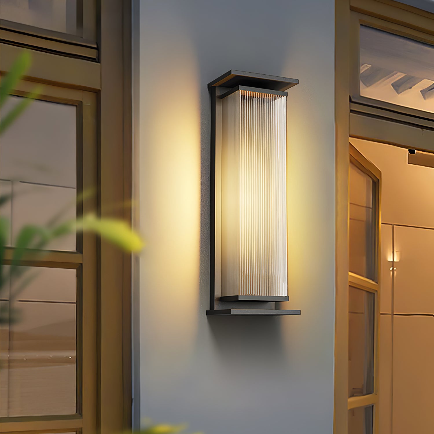 Rectangular Box Solar Outdoor Wall Lamp