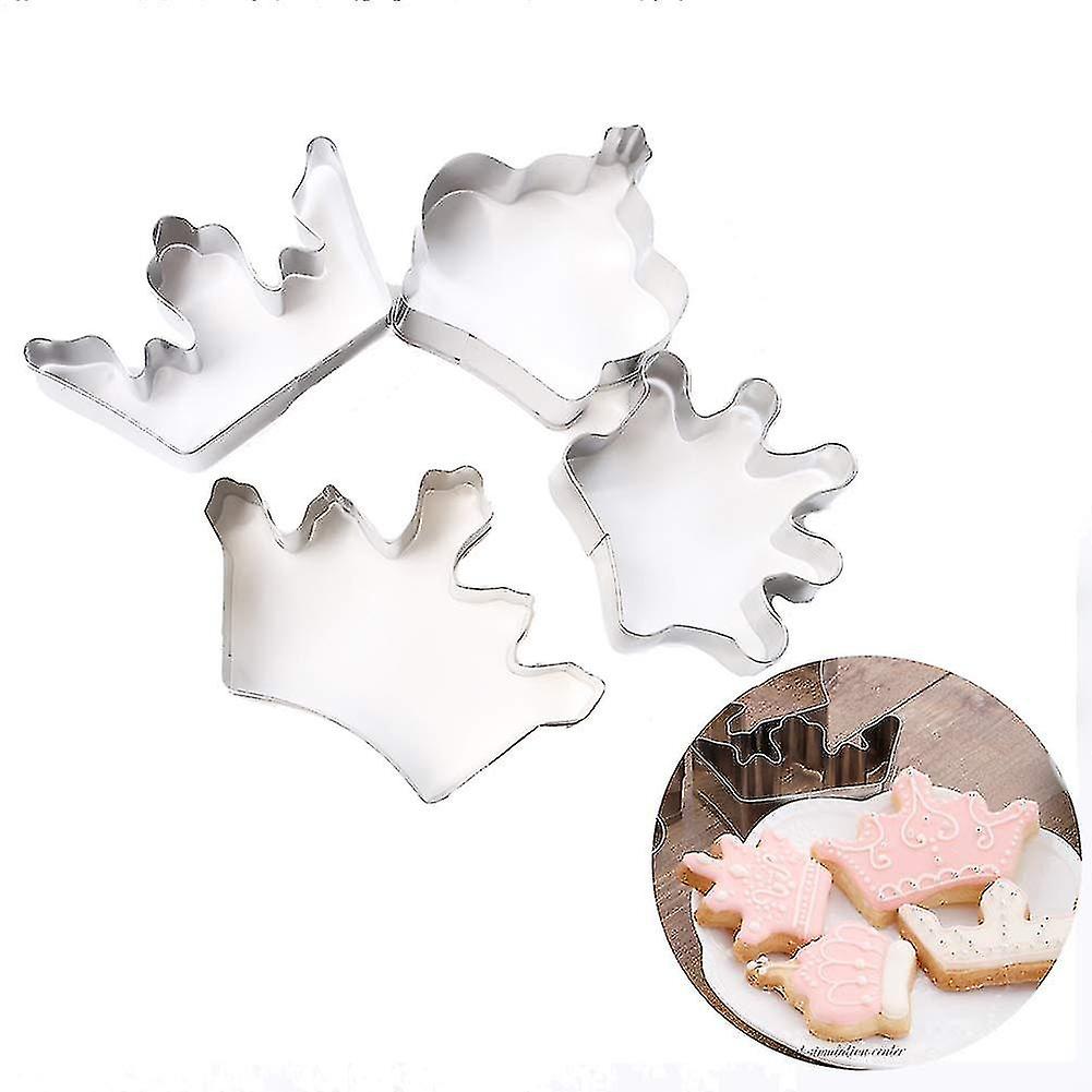 Cookie Cutter 4 Pcs/set Crown King Queen Prince Princess Shapes Stainless Steel Cookie Cutter Fondan