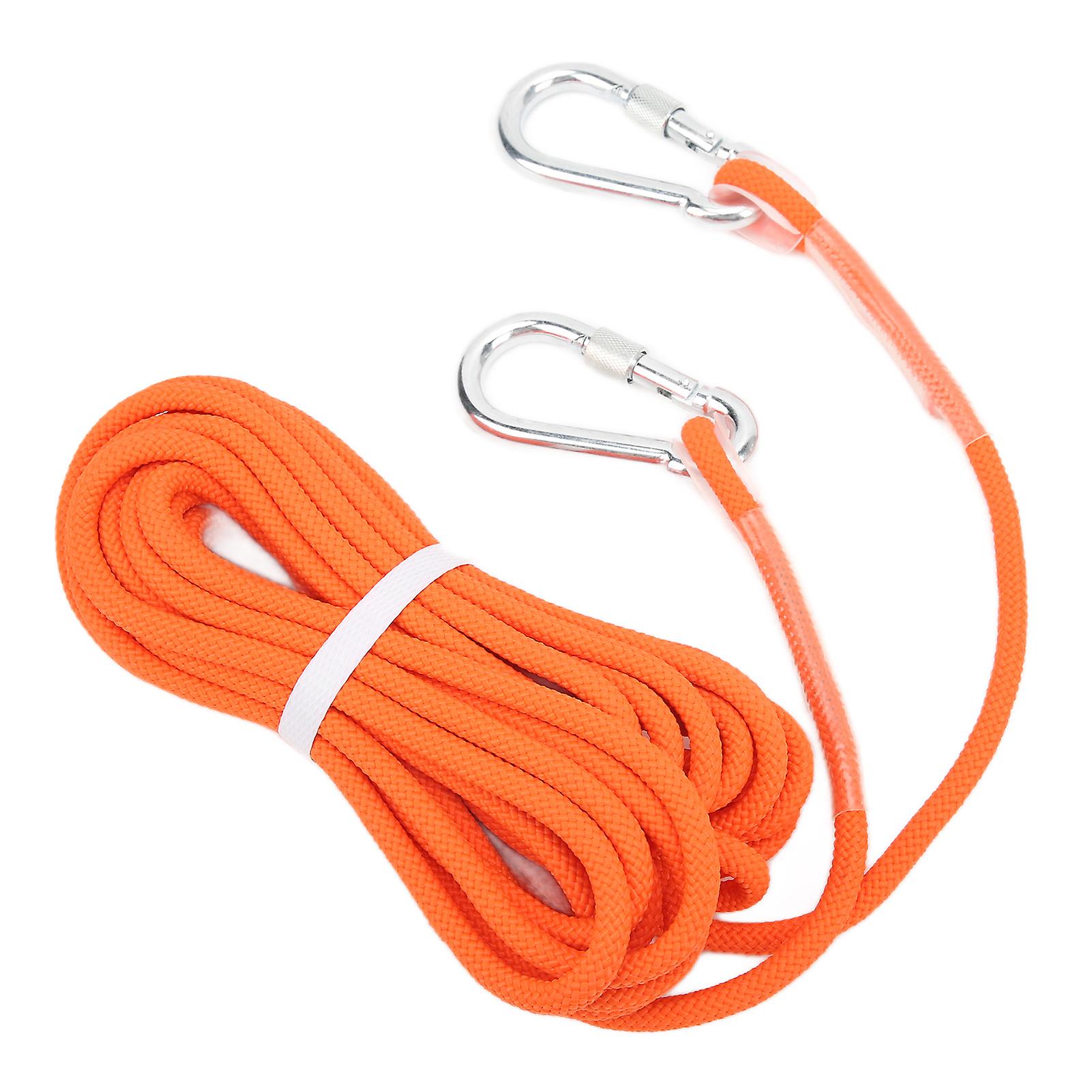 Climbing Rope Static 8mm Diameter Orange Safety Rope For Strength Training Rock Mountain Climbing Outdoor Exercise