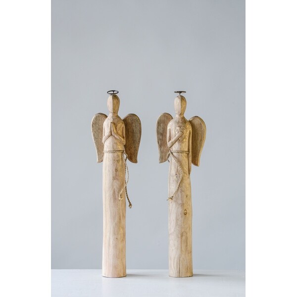 Mango Wood Angel，Set of 2