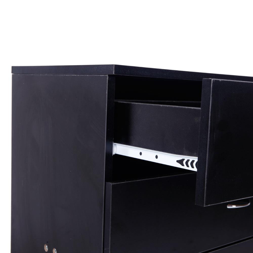 SalonMore Nightstand, Bedroom Storage, Bedside Table, End Table with 4 Drawers, Black