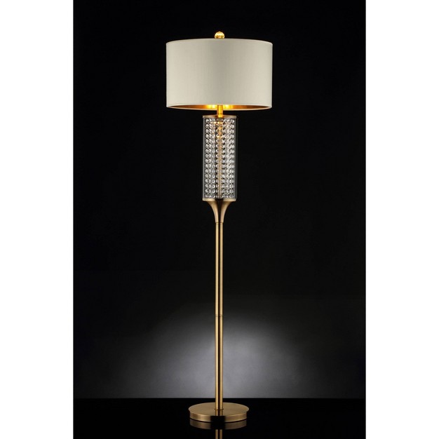 Traditional Metal Floor Lamp With Crystal Accents White Ore International