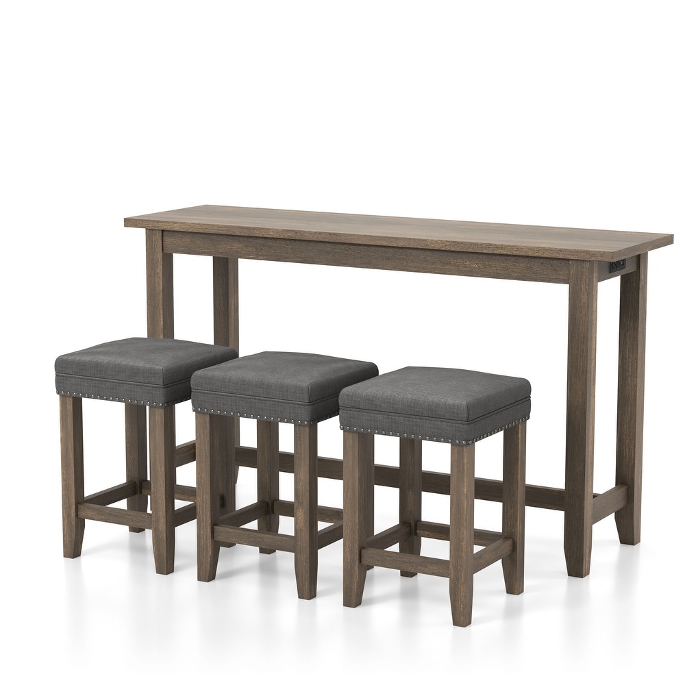 Chester Transitional Wood Counter Height Dining Set with USB and Power Outlets by Furniture of America