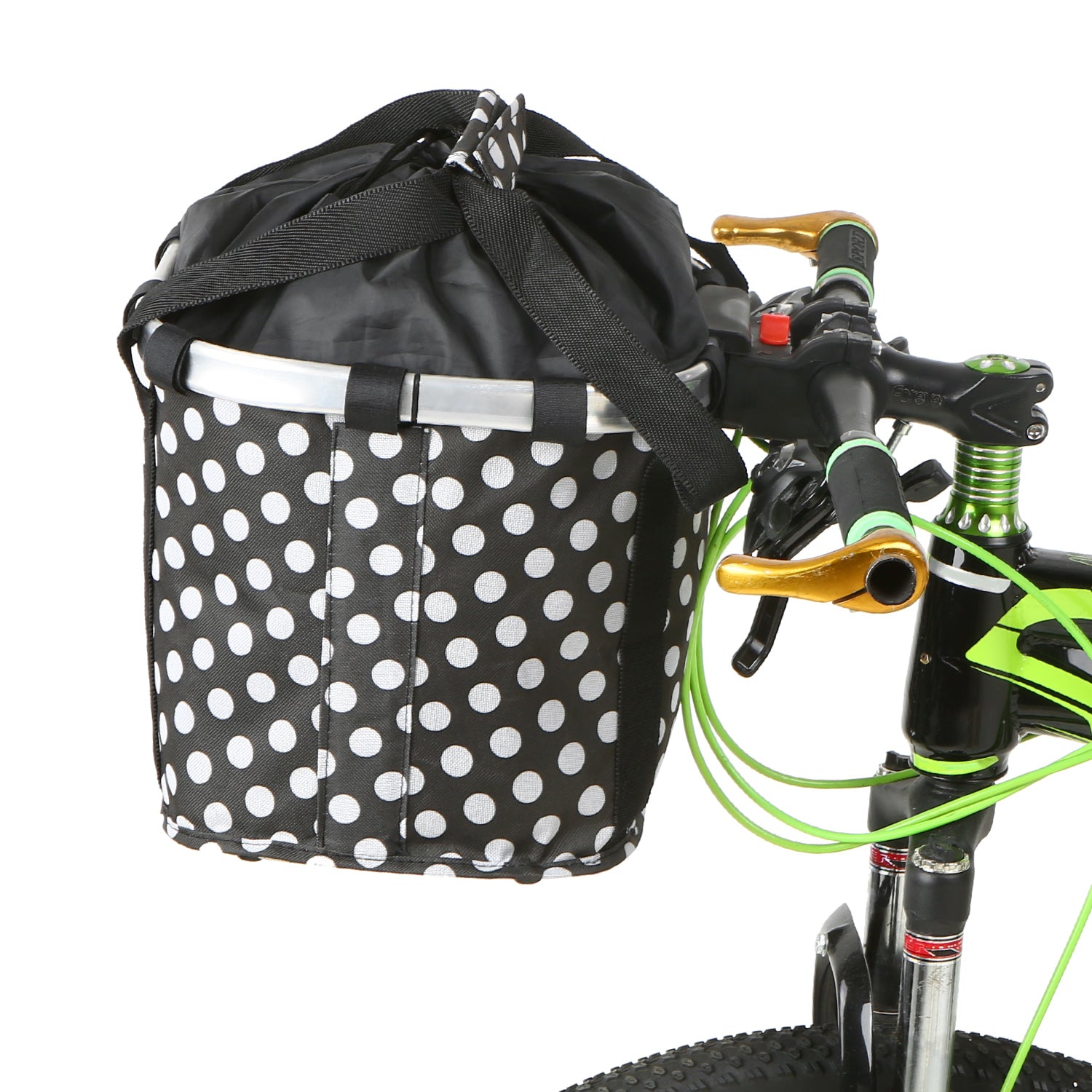 Folding Bike Basket Small Pet Cat Dog Carrier Bag Detachable Bicycle Handlebar Front Basket Cycling Front Bag Handbag