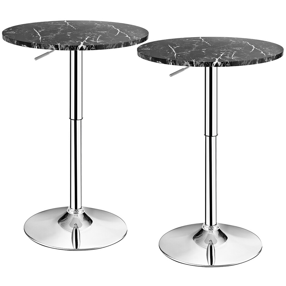 Costway 2PCS Round Bistro Bar Table Height Adjustable 360 degree   See details