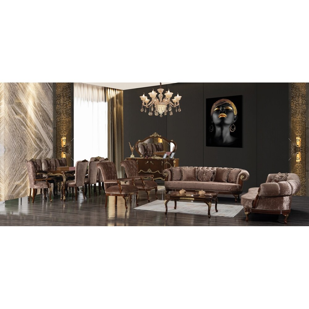 Incto Traditional One Sofa And Two Chairs Living Room Set